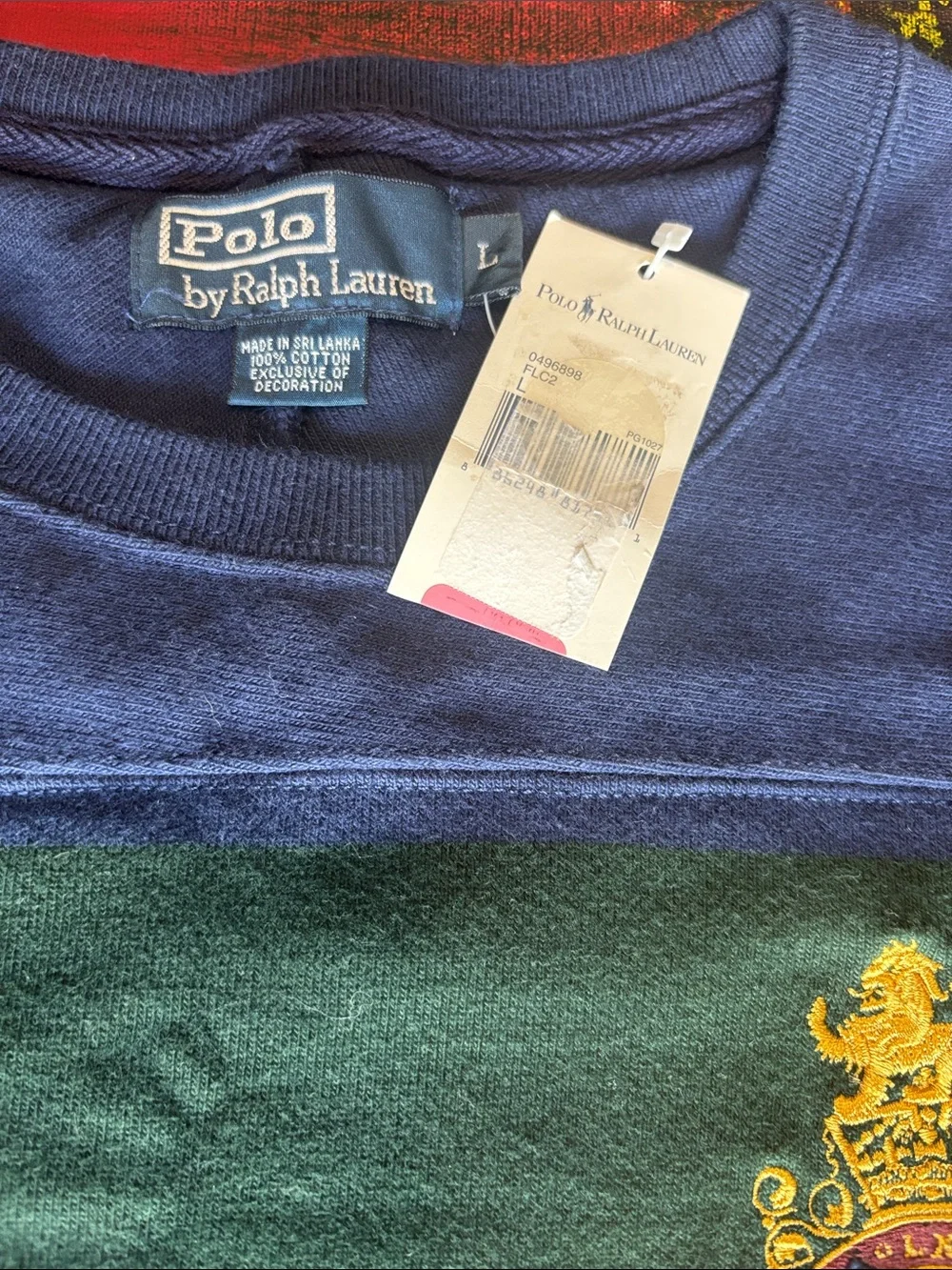 Ralph Lauren Polo Rugby Long-Sleeve Stripe Crewneck - Navy, Green, Yellow - Picture 2 of 12